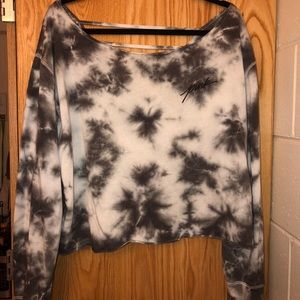 Pink Tie Dye Off thé Shoulder Sweater